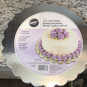 Set of 10 - Wilton 12 in cake platters (10 total)